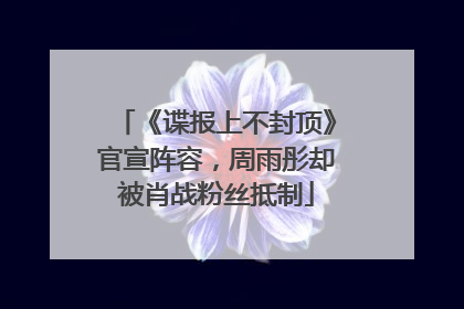 《谍报上不封顶》官宣阵容，周雨彤却被肖战粉丝抵制