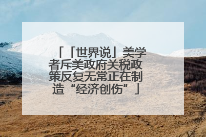 「世界说」美学者斥美政府关税政策反复无常正在制造“经济创伤”