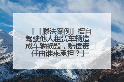 「滕法案例」擅自驾驶他人租赁车辆造成车辆损毁，赔偿责任由谁来承担？