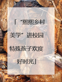 “熙熙乡村美学”进校园特殊孩子欢度好时光