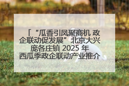 “瓜香引凤聚商机 政企联动促发展”北京大兴庞各庄镇 2025 年西瓜季政企联动产业推介活动圆满举行