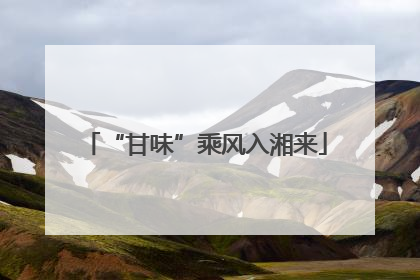 “甘味”乘风入湘来