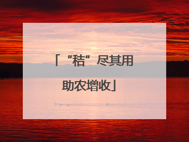 “秸”尽其用 助农增收