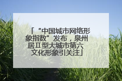 “中国城市网络形象指数”发布，泉州居Ⅱ型大城市第六 文化形象引关注