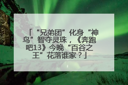 “兄弟团”化身“神鸟”智夺灵珠，《奔跑吧13》今晚“百谷之王”花落谁家？