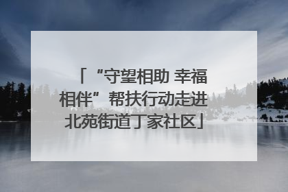 “守望相助 幸福相伴”帮扶行动走进北苑街道丁家社区