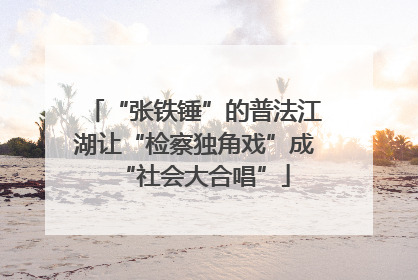 “张铁锤”的普法江湖让“检察独角戏”成“社会大合唱”