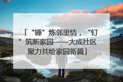 “锤”炼邻里情，“钉”筑新家园——大成社区聚力共绘家园新篇
