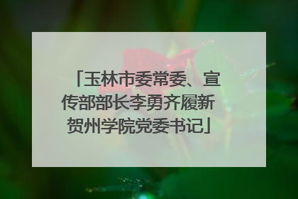 玉林市委常委、宣传部部长李勇齐履新贺州学院党委书记