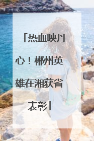热血映丹心！郴州英雄在湘获省表彰
