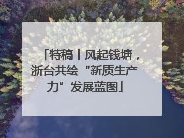 特稿丨风起钱塘，浙台共绘“新质生产力”发展蓝图