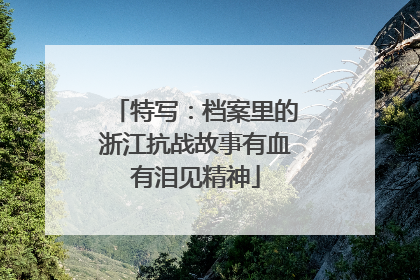 特写：档案里的浙江抗战故事有血有泪见精神