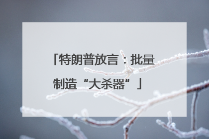 特朗普放言：批量制造“大杀器”