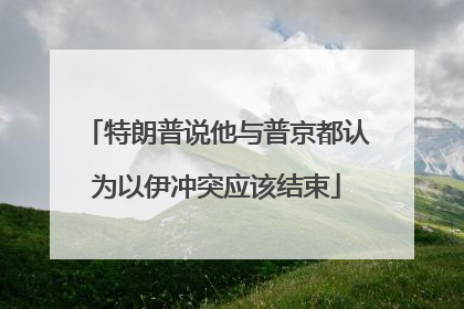 特朗普说他与普京都认为以伊冲突应该结束