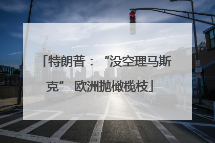 特朗普：“没空理马斯克” 欧洲抛橄榄枝