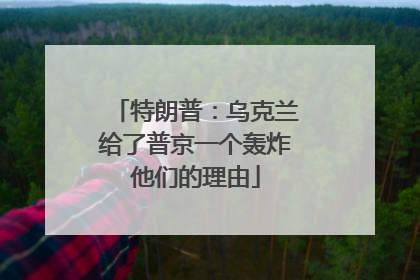 特朗普：乌克兰给了普京一个轰炸他们的理由