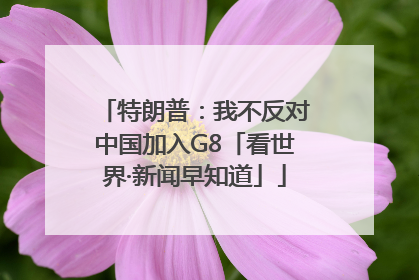 特朗普：我不反对中国加入G8「看世界·新闻早知道」