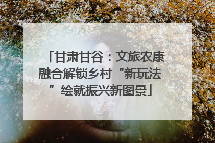 甘肃甘谷：文旅农康融合解锁乡村“新玩法”绘就振兴新图景