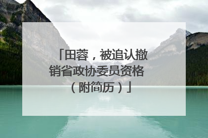 田蓉，被追认撤销省政协委员资格（附简历）