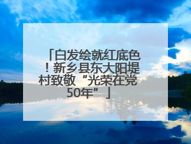 白发绘就红底色！新乡县东大阳堤村致敬“光荣在党50年”