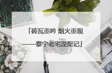 砖瓦重吟 烟火重现——泰宁老宅涅槃记