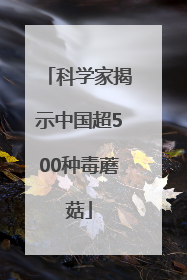科学家揭示中国超500种毒蘑菇