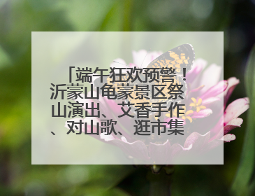 端午狂欢预警！沂蒙山龟蒙景区祭山演出、艾香手作、对山歌、逛市集！速来嗨玩~