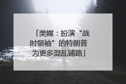 美媒：扮演“战时领袖”的特朗普为更多混乱铺路