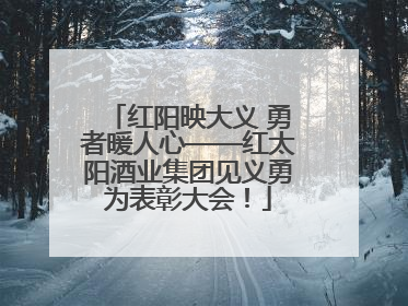 红阳映大义 勇者暖人心——红太阳酒业集团见义勇为表彰大会！