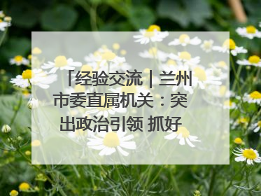 经验交流｜兰州市委直属机关：突出政治引领 抓好学习教育