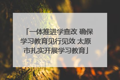 一体推进学查改 确保学习教育见行见效 太原市扎实开展学习教育