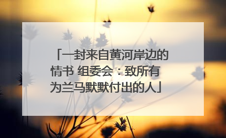 一封来自黄河岸边的情书 组委会：致所有为兰马默默付出的人