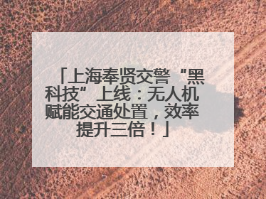 上海奉贤交警“黑科技”上线：无人机赋能交通处置，效率提升三倍！