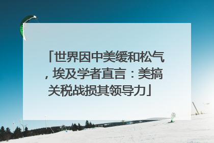 世界因中美缓和松气，埃及学者直言：美搞关税战损其领导力