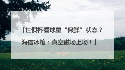 世俱杯看球星“保鲜”状态？海信冰箱：真空磁场上场！