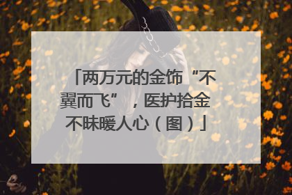 两万元的金饰“不翼而飞”，医护拾金不昧暖人心（图）