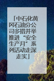 中石化黄冈石油分公司多措并举推进“安全生产月”系列活动走深走实