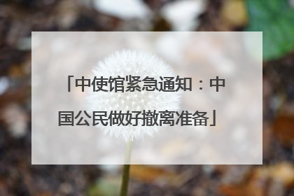 中使馆紧急通知：中国公民做好撤离准备