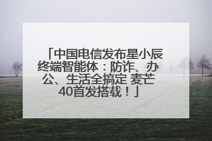 中国电信发布星小辰终端智能体：防诈、办公、生活全搞定 麦芒40首发搭载！