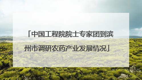中国工程院院士专家团到滨州市调研农药产业发展情况