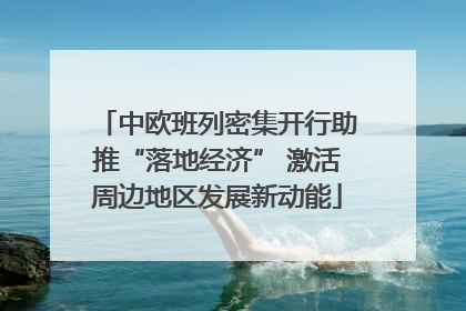 中欧班列密集开行助推“落地经济” 激活周边地区发展新动能