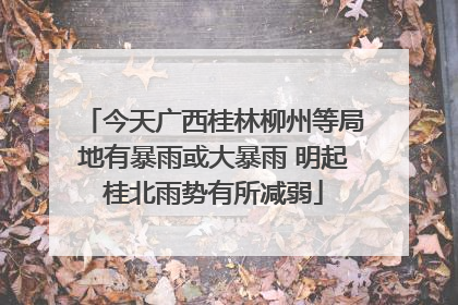 今天广西桂林柳州等局地有暴雨或大暴雨 明起桂北雨势有所减弱