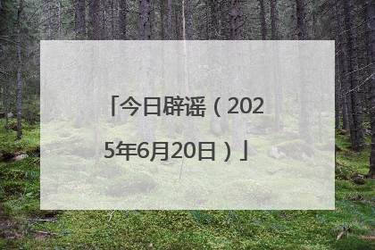 今日辟谣（2025年6月20日）