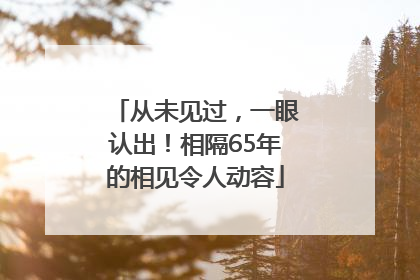 从未见过，一眼认出！相隔65年的相见令人动容