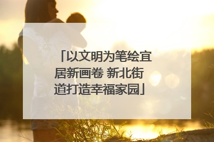 以文明为笔绘宜居新画卷 新北街道打造幸福家园