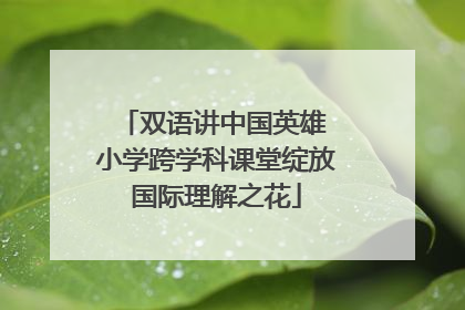 双语讲中国英雄 小学跨学科课堂绽放国际理解之花
