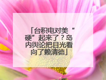 台积电对美“硬”起来了？岛内舆论把目光看向了赖清德