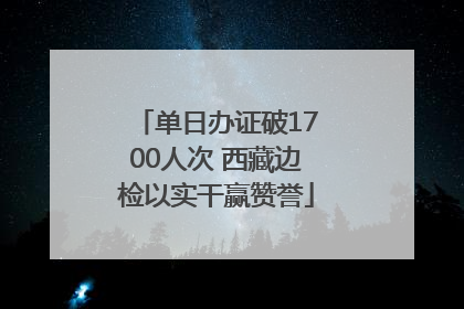 单日办证破1700人次 西藏边检以实干赢赞誉