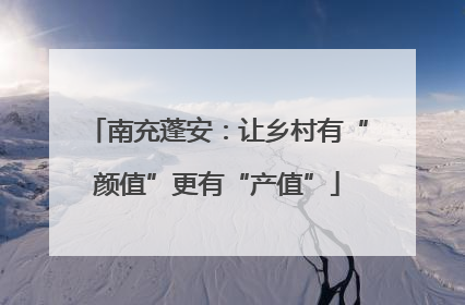 南充蓬安：让乡村有“颜值”更有“产值”