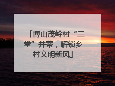 博山茂岭村“三堂”并蒂，解锁乡村文明新风